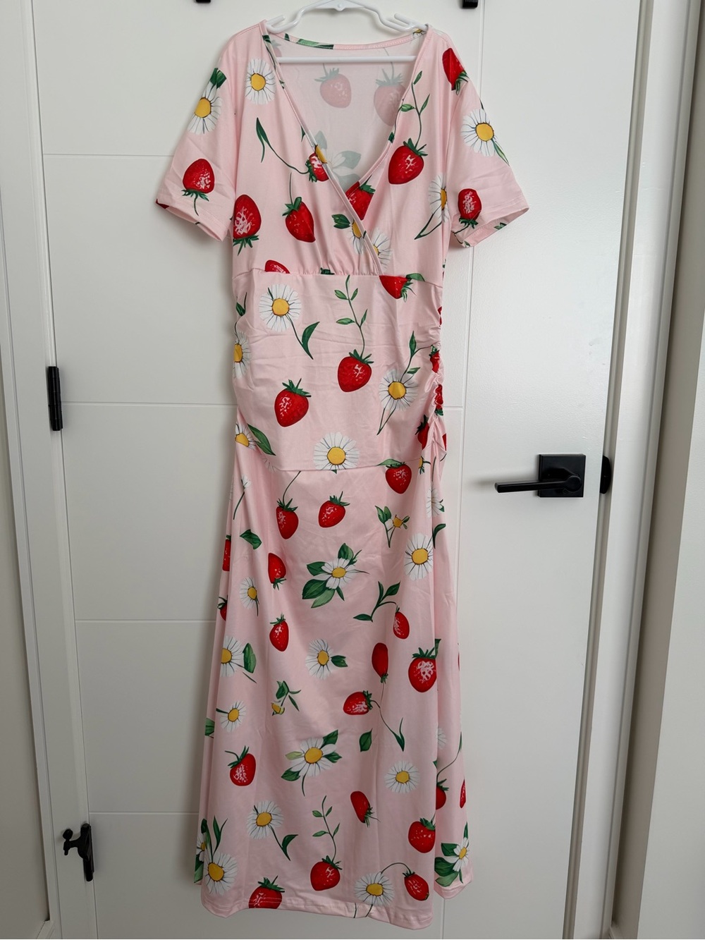 New Women’s Strawberry Maxi Dress Fitted Flare Mermaid Picnic Daisy V-Neck